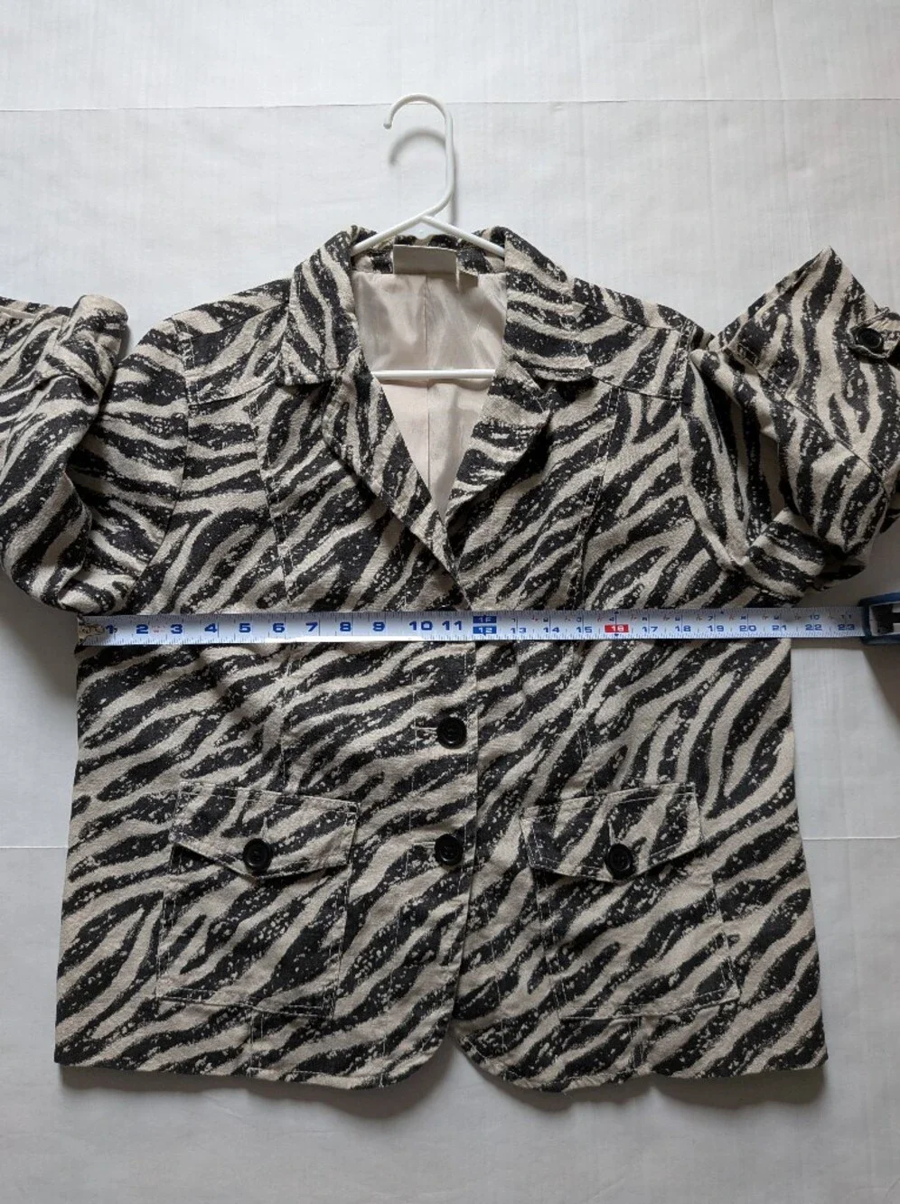 Studio Works Linen Blend Jacket Zebra Print XL